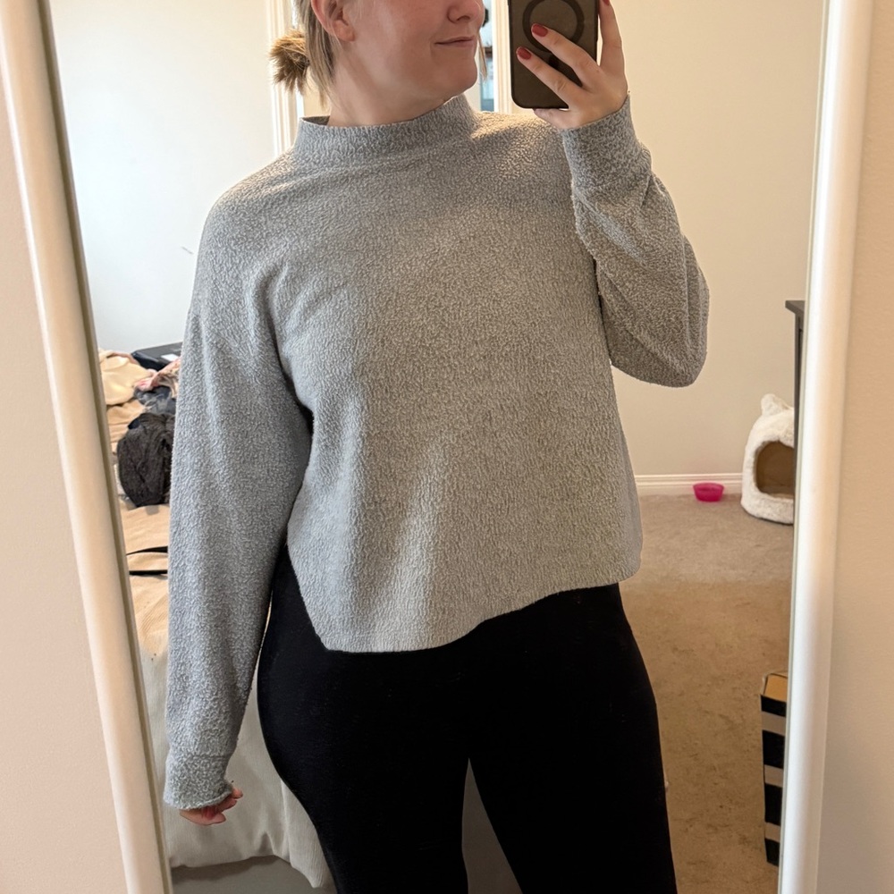 Abound Light Gray Women's Turtleneck Sweater